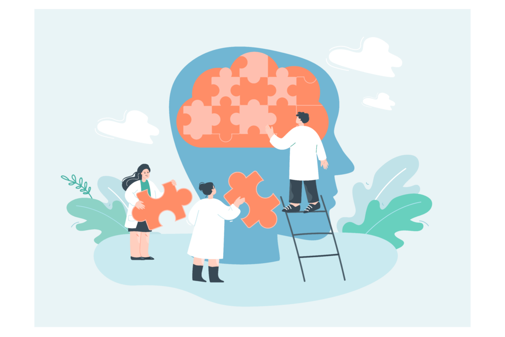 Professionels de la santé qui oeuvrent dans le cerveau d'un patient